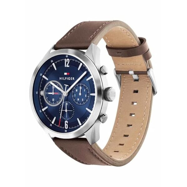 Tommy Hilfiger Mens 44 mm Matthew Blue Dial Leather Analog Watch - Image 4