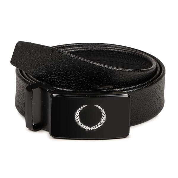 VOGARD Men's Vegan Leather Belt for Men | Formal & Casual | Autolock Buckle,Black | Fit all size upto 40 Inches Waist size - Image 5