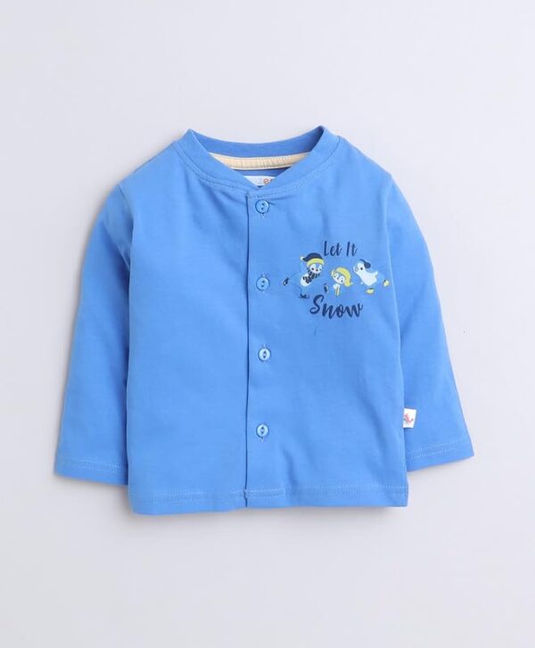 BUMZEE Royal Blue Baby Boys Full Sleeves Jabla & Pyjama Set (Peb9556) - Image 4